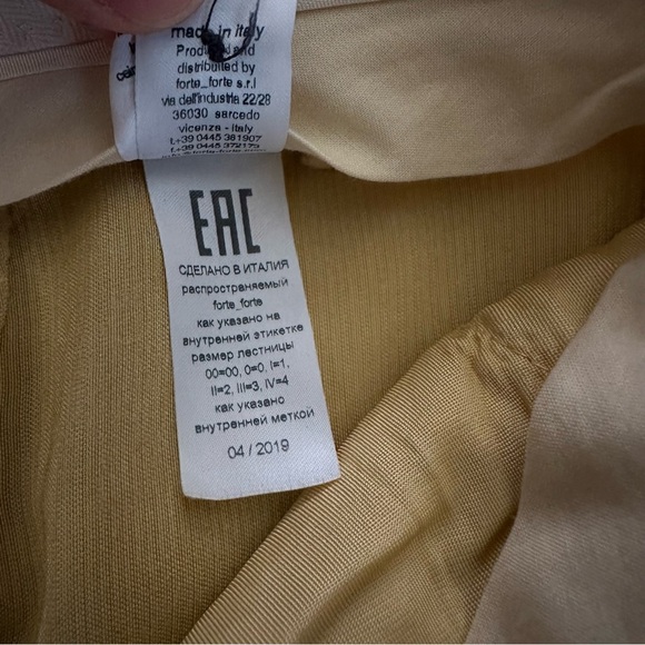 Forte Forte Pants Yellow mini corduroy straight flat front pants size 4 - Picture 7 of 12